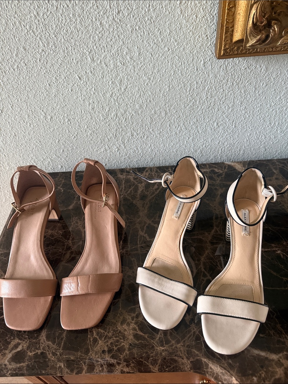 Naturalizer and Alex Marie  BUNDLE Cream and Tan strap sandals